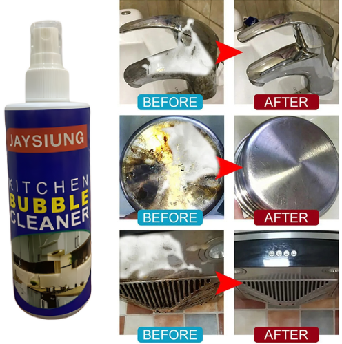 Kitchen Bubble Grease Cleaner 250ML | Dirt Grease dust cleaner for car, kitchen, home
