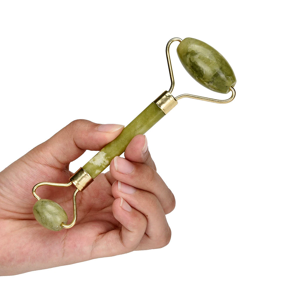 Flawless Jade Roller With Stone (Marble)