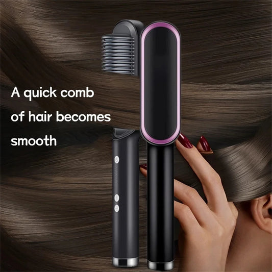 Hair Straightening Comb/Brush, Curling Comb Dual-Purpose Hair Straightener Styling Comb, Splint Does Not Damage The Inner Buckle for Professional Salon at Home (Random colors)