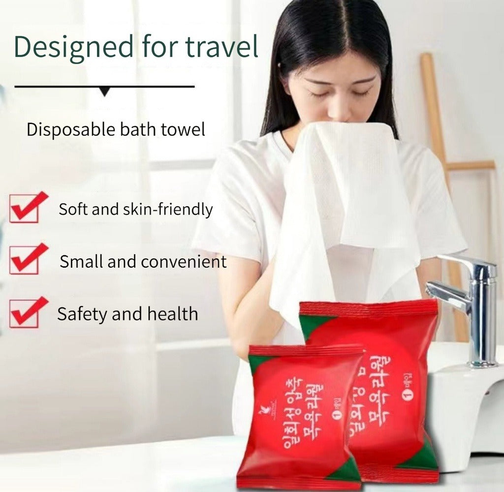 1 PCs of Compressed Bath Towels Disposable Face Towels Large Magical Towel Portable Travel Strong Water Absorption Large Travel Hotel Towels Size 70 X 140 cm