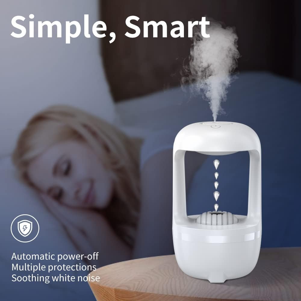 Cool Mist Humidifiers for Bedroom with Cute Water Drops & Light Effects, Small Room Air Diffuser for Baby, Home, Office