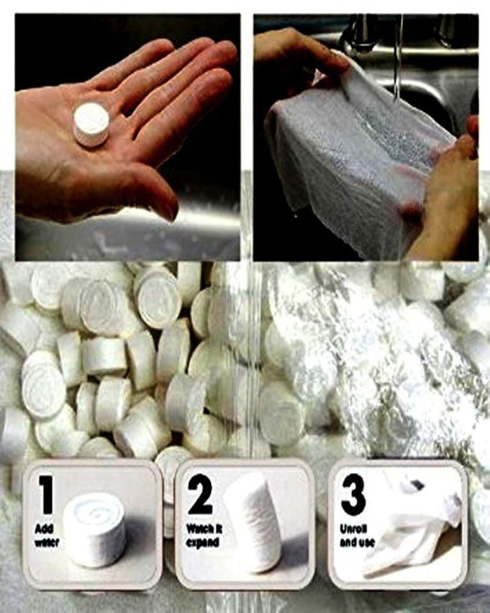 Pack of 10 pcs Magic Compressed Towel Tissue