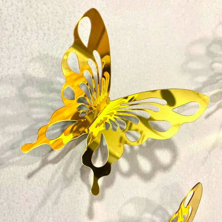 10 Pcs 3d Butterfly Mirror Acrylic Wall Art Laser Cut DIY Design Decoration Piece for Home Decor Living Room and… - Image 2