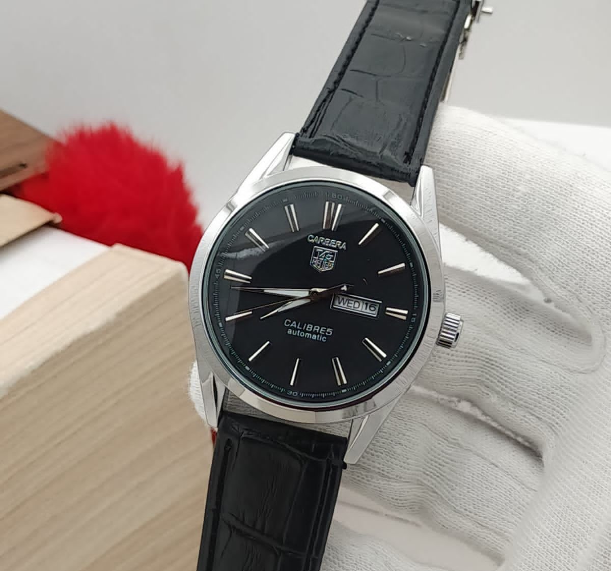 Carrera Calibre 5 - Luxury Swiss Watch With Leather Strap Mens Watch Wrist Watch | Best Quality Men Watch | Best… - Image 2