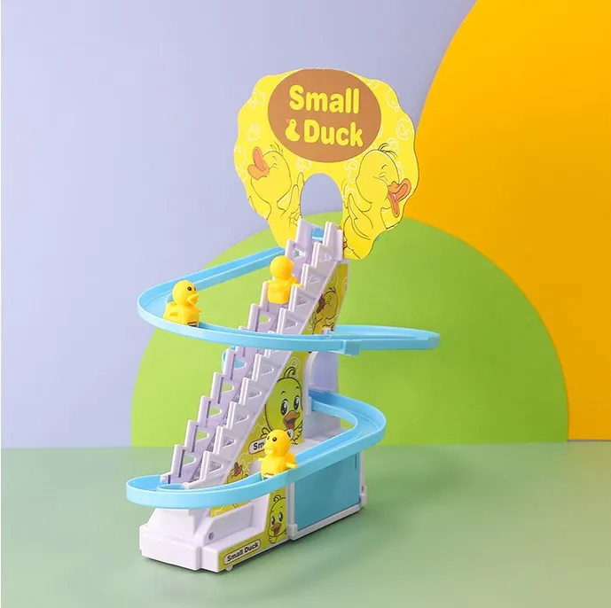 Small Duck Climbing Stairs Toy DIY Racing Track Toy Music Duck Roller Coaster(random color) - Image 4