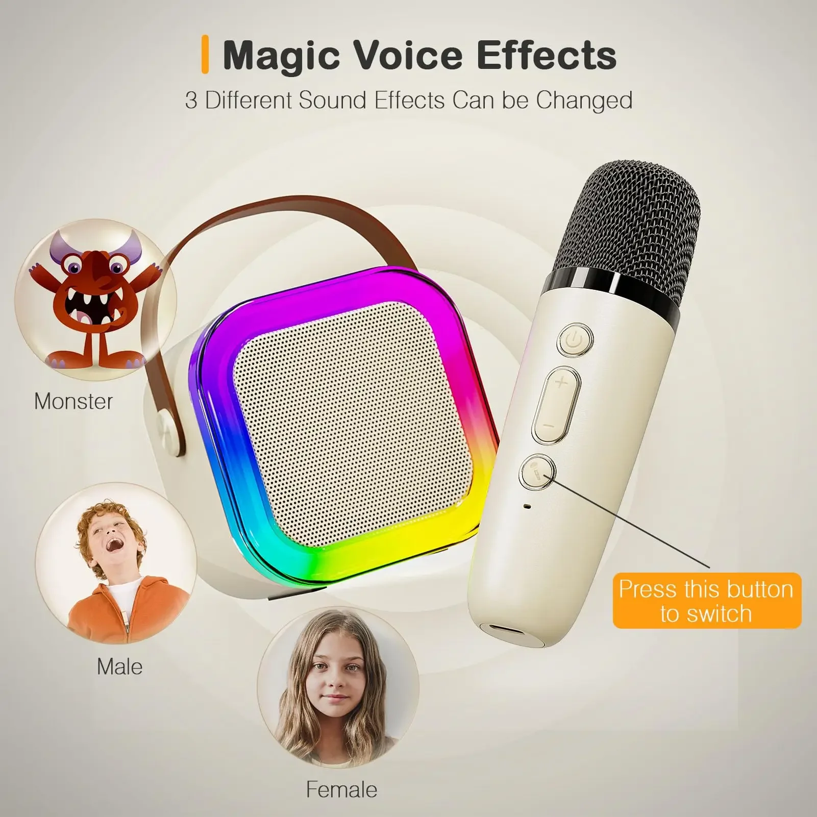 Mini Portable Karaoke Bluetooth Speaker with 2 Mike Audio Integrated Microphone Home Karaoke Wireless Bluetooth… - Image 4