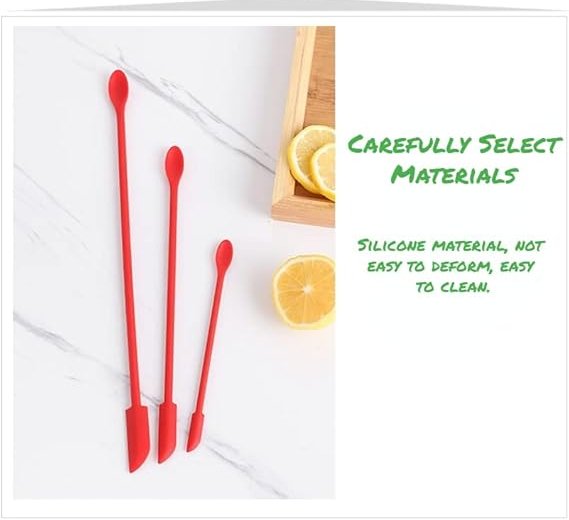 3 pcs Mini Silicone Telescopic Spatula and Scooping Spoon, Mini Makeup Spatula , Heat - resistant Silicone Spatula… - Image 2