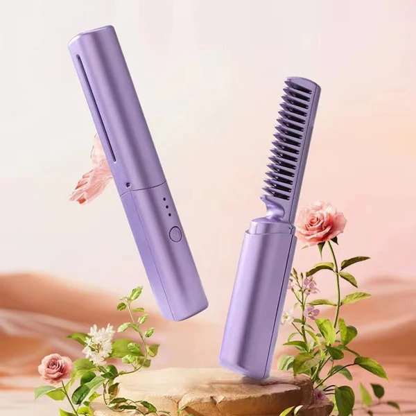 2 - in - 1 Hair Styling Brush, Straightener, Curler Comb Random Color - Image 3