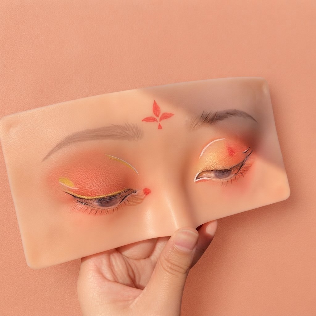 Makeup Eye Practice Board Silicone Training Mannequin Reusable Flat Face Tool For Cosmetic Application Skills… - Image 3