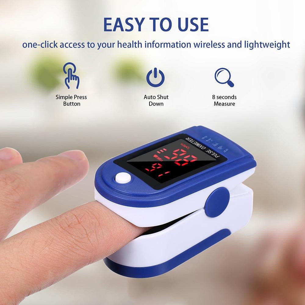 Fingertip Pulse Oximeter Blood Oxygen Saturation Detector Pulse Rate Monitor Portable Oximeter with Fingertip Puls…