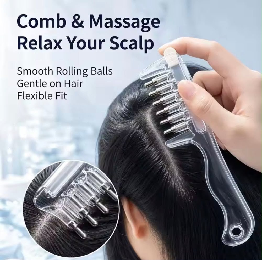 Scalp Massage And Relaxing Comb With Rolling Balls For Scalp Relaxation And Hair Care - Image 2