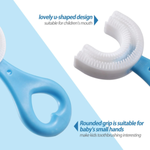 (Without Box)1 PC - 360 Degree U - Shaped Baby Toothbrush Children Child Toothbrush Teethers Baby Brush Silicone…