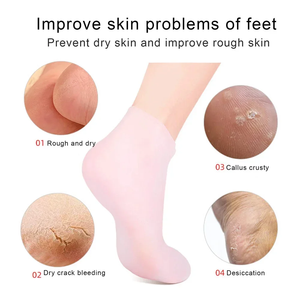 Silicone Jelly Socks Gel Moisturizing Socks Foot Care Protector women's and men's feet. - Image 2
