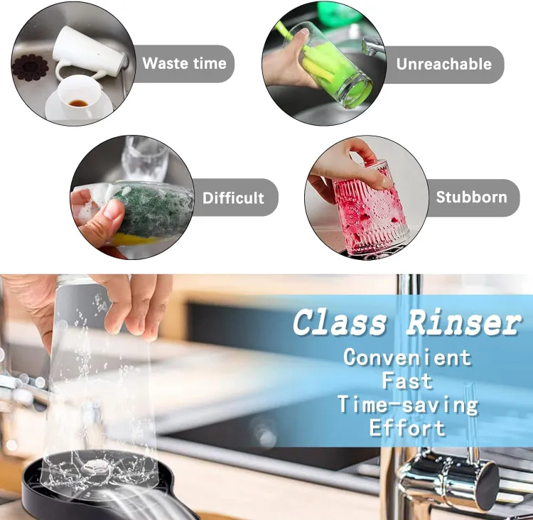 High Pressure Faucet Glass Rinser Automatic Cup Washer Bar Kitchen Beer KTV Milk Tea Cup Cleaner Tool Sink… - Image 5
