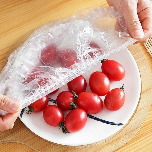 100Pcs - Disposable Food Cover Plastic Shopper Bags Elastic Bow Food Storage Wraps Fresh Keeping Bowls Plates… - Image 5