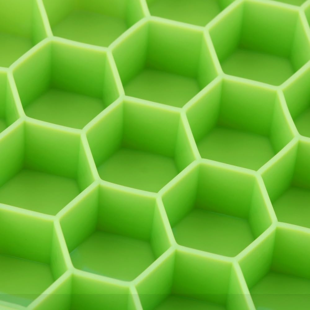 Silicone Ice Cube Tray 37 Grid Ice Cube Mold with Lid Honeycomb Ice Maker Reusable Ice Container for Coffee Juice…