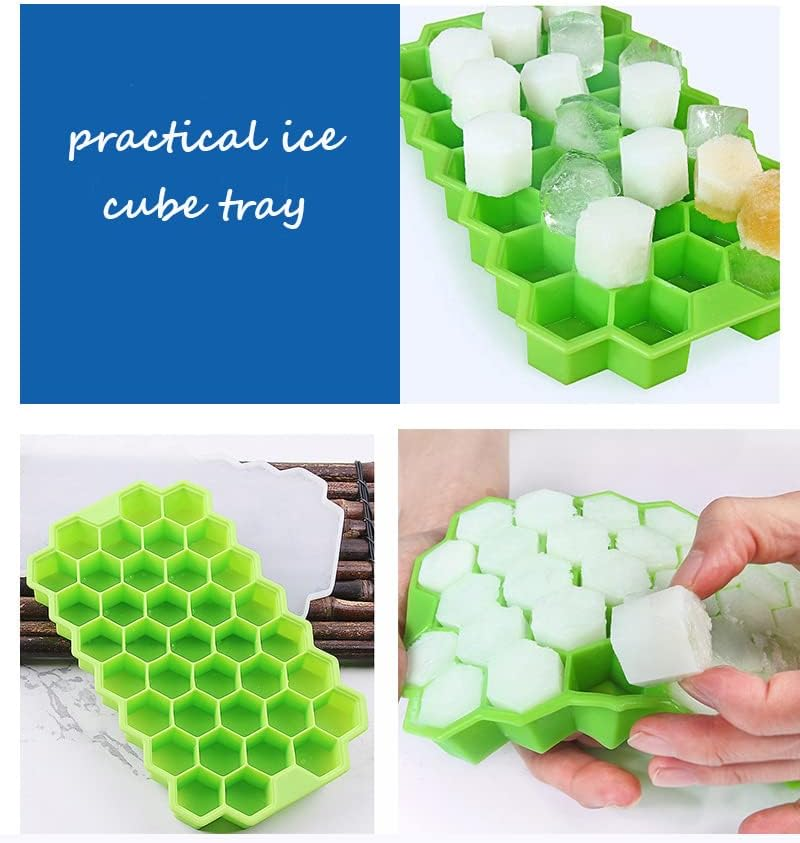 Silicone Ice Cube Tray 37 Grid Ice Cube Mold with Lid Honeycomb Ice Maker Reusable Ice Container for Coffee Juice… - Image 4