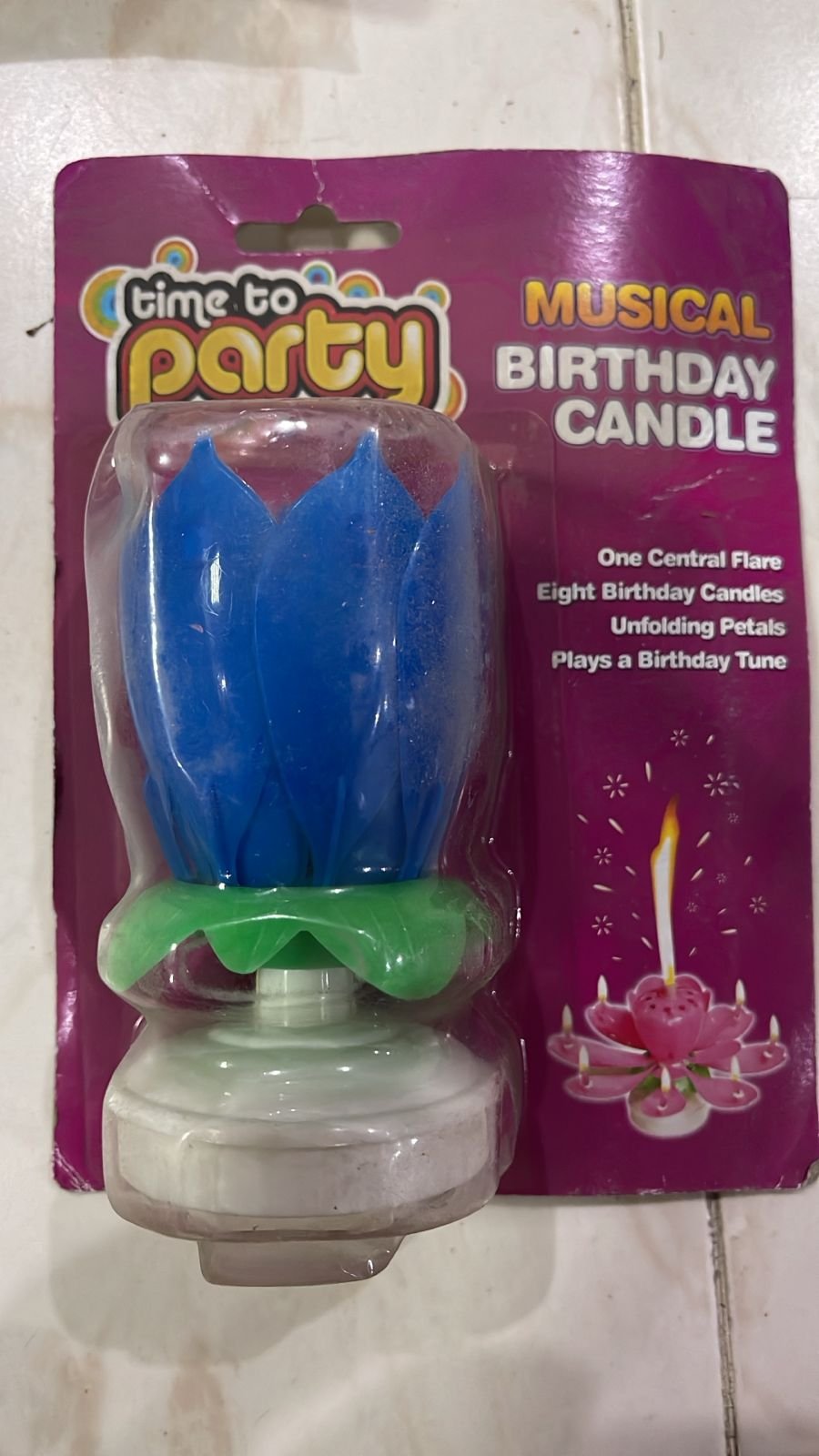 MUSICAL BIRTHDAY FLOWER CANDLE (RANDOM COLORS) - Image 4
