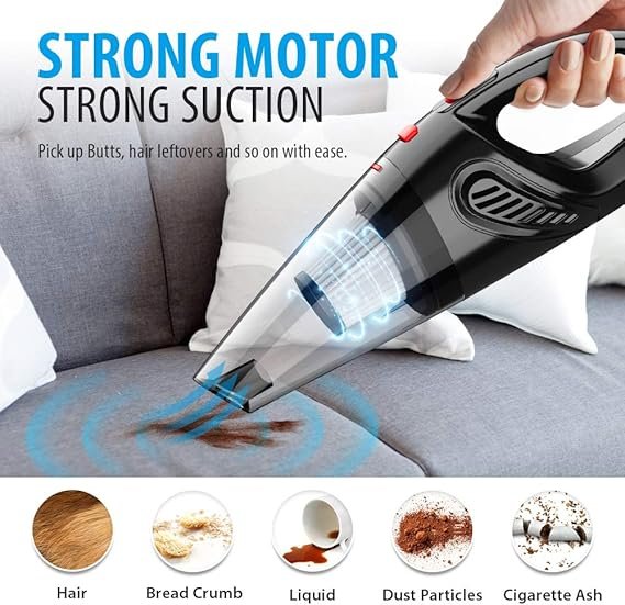 Handheld Vacuum, Hand Vacuum Cordless with High Power, Mini Vacuum Cleaner Handheld Rechargeable for Home and Car… - Image 3