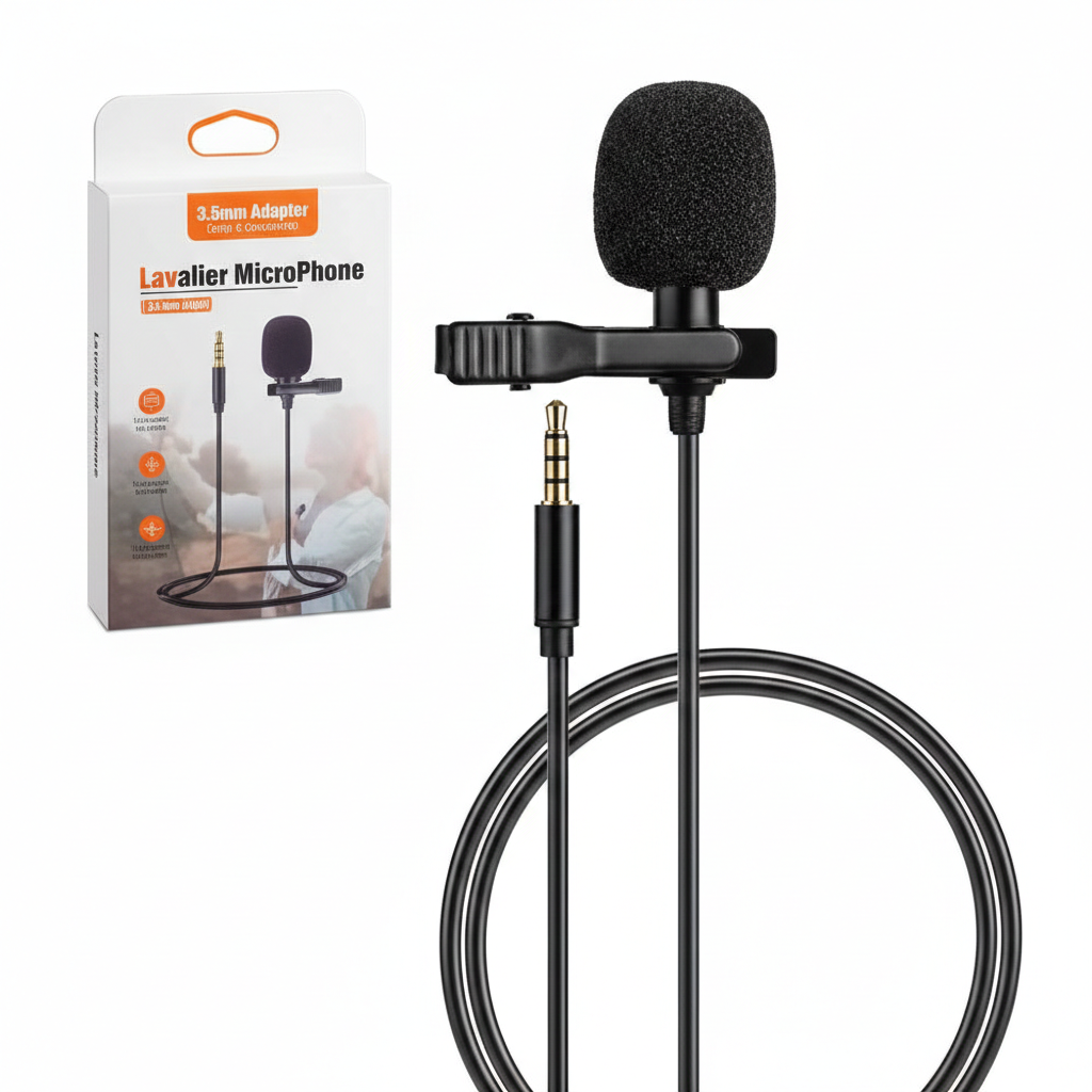Professional Tiktok3.5 AUX Microphone Micro - Cravate Mic Lavalier Single Mic - Black - Image 5