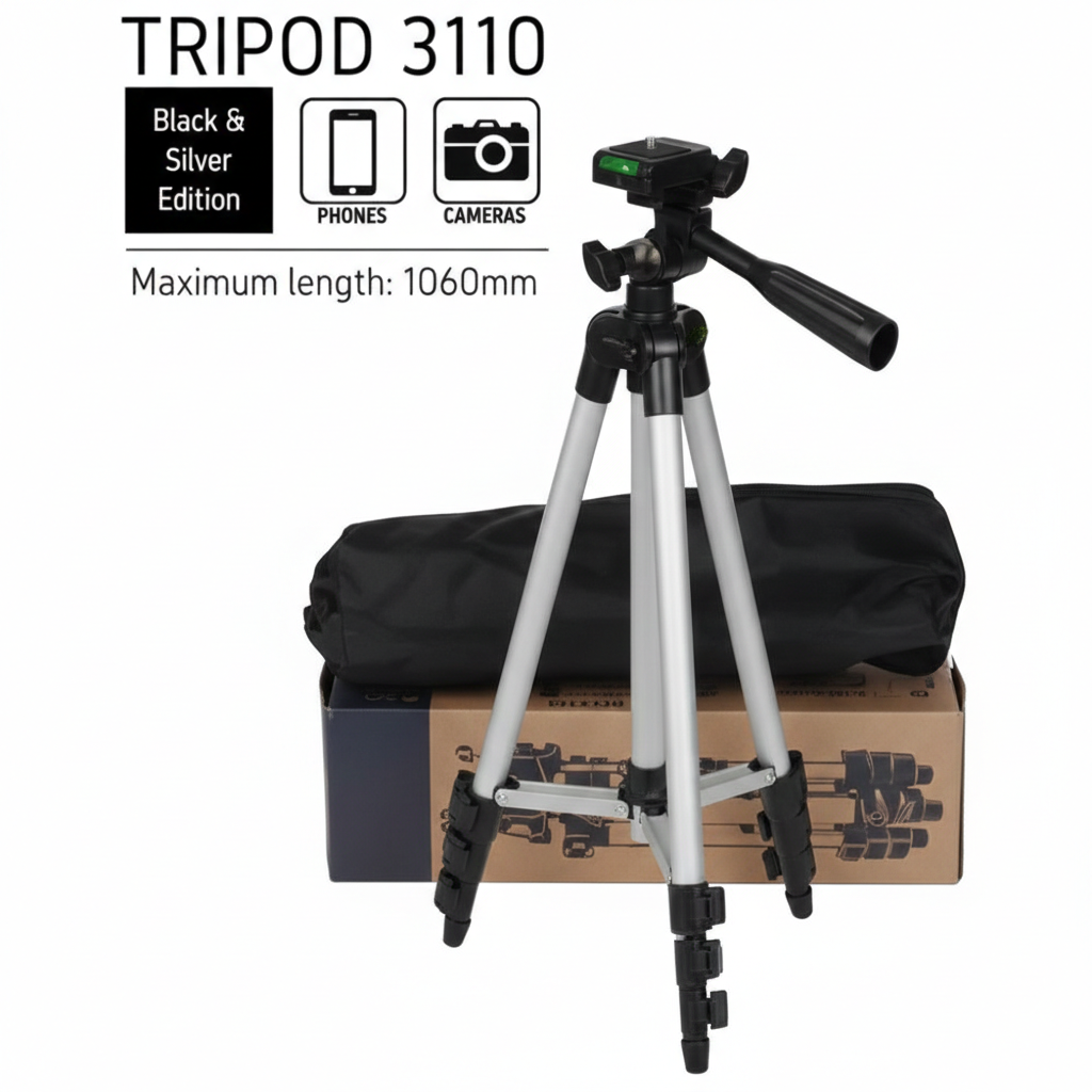 Tripod 3110 Portable Adjustable Aluminium Lightweight Camera Stand Tripod, with 3 - Dimensional Head and Quick… - Image 4