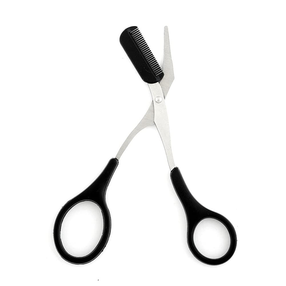 Scissors Eyebrow Trimmer Scissors Comb Stainless Steel Brow Hair Scissors Clips Shaping Grooming Trimmer Makeup…