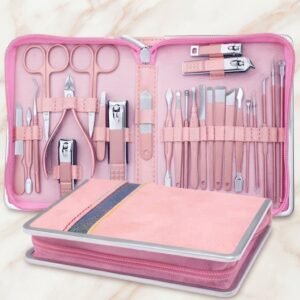 26 In 1 Professional Manicure Set Nail Clipper Kit Pedicure Grooming Tools Portable Travel Case