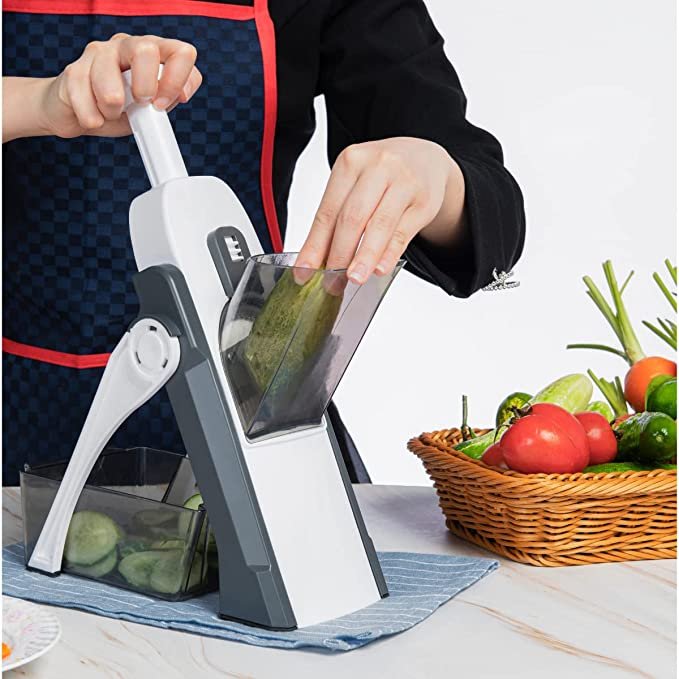 Mandoline Vegetable Cutter Slicer Chopper | Multi - function Cutter Vertical Vegetable Cutter Kitchen Shredder… - Image 2