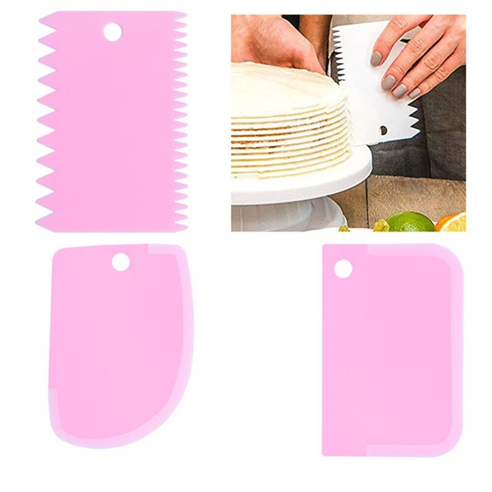 3PCS/Set DIY Cake Cream Scraper Set Cake Decorating Tools Multifunctional Irregular Teeth Edge Kitchen Baking… - Image 4