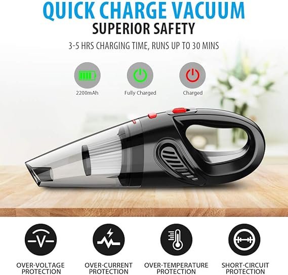 Handheld Vacuum, Hand Vacuum Cordless with High Power, Mini Vacuum Cleaner Handheld Rechargeable for Home and Car… - Image 2