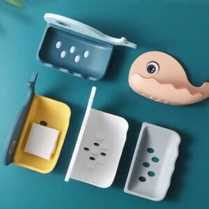 Little Whale Drain Storage Rack Dish Soap Holder for Bathroom and Shower Self Draining Waterfall Soap Tray Kitchen…