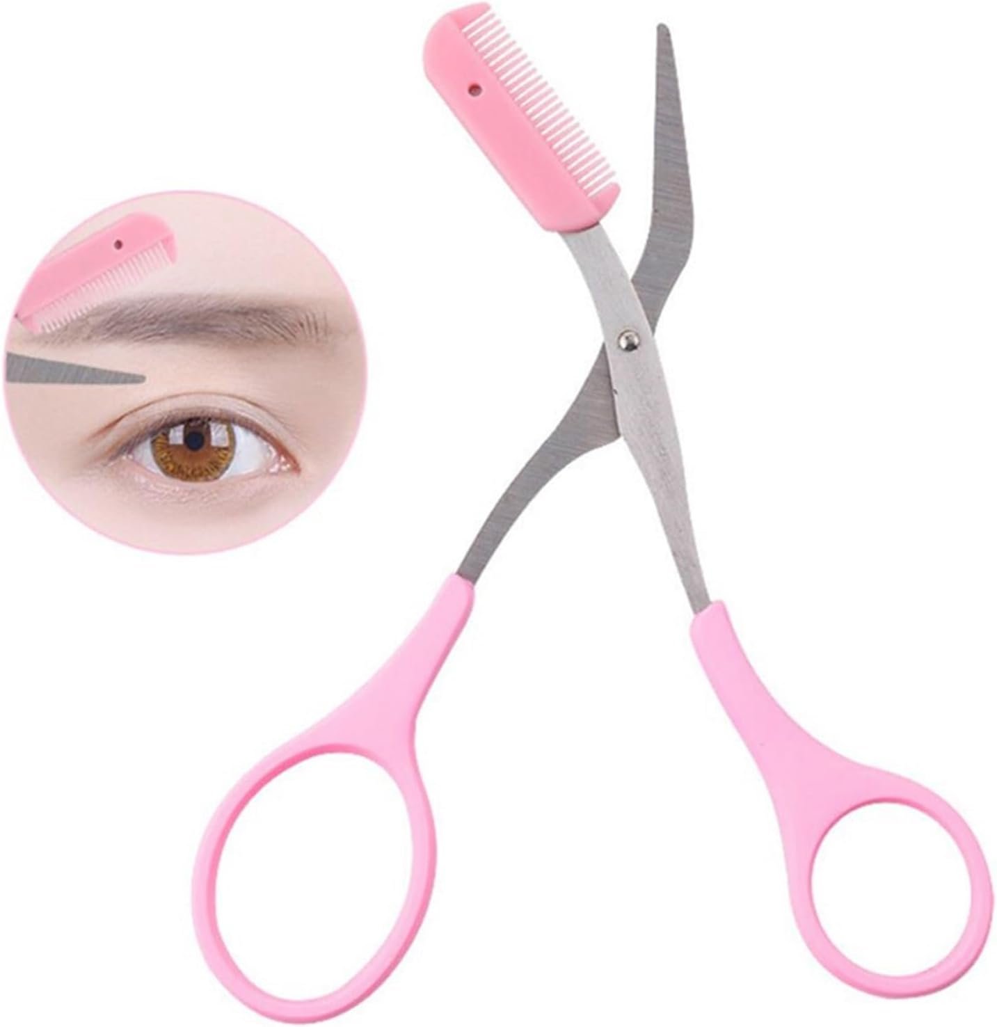 Scissors Eyebrow Trimmer Scissors Comb Stainless Steel Brow Hair Scissors Clips Shaping Grooming Trimmer Makeup… - Image 5