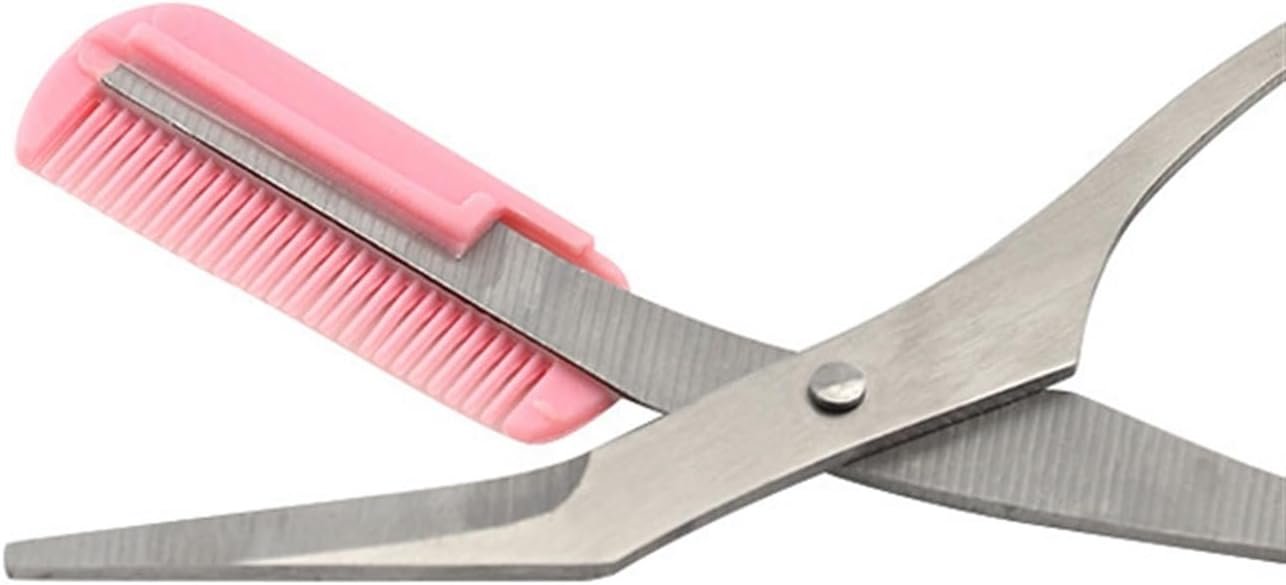 Scissors Eyebrow Trimmer Scissors Comb Stainless Steel Brow Hair Scissors Clips Shaping Grooming Trimmer Makeup… - Image 4