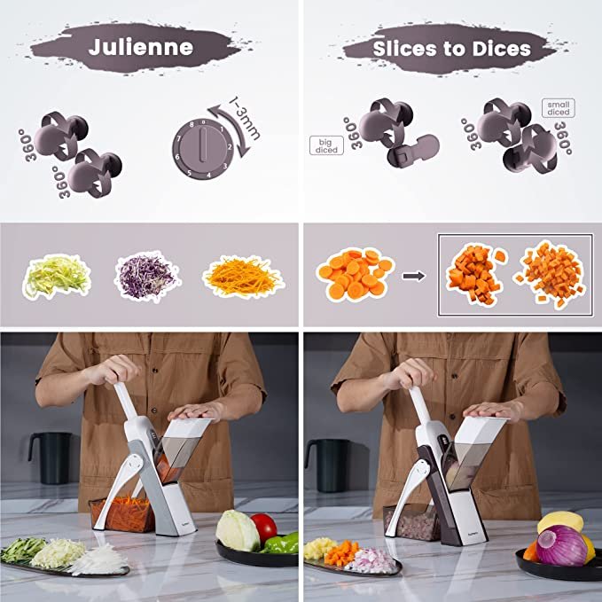 Mandoline Food Slicer Vegetable Cutter, Safe Food Chopper (random color) - Image 2