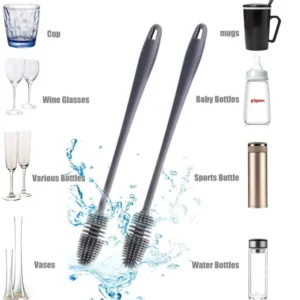 Silicone Feeder Bottle Brush Glass Brush Cup Brushes Long Handle | Silicone Bottle Cleaning Brush With Long…