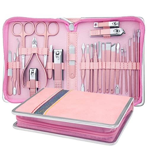 26 In 1 Professional Manicure Set Nail Clipper Kit Pedicure Grooming Tools Portable Travel Case - Image 3