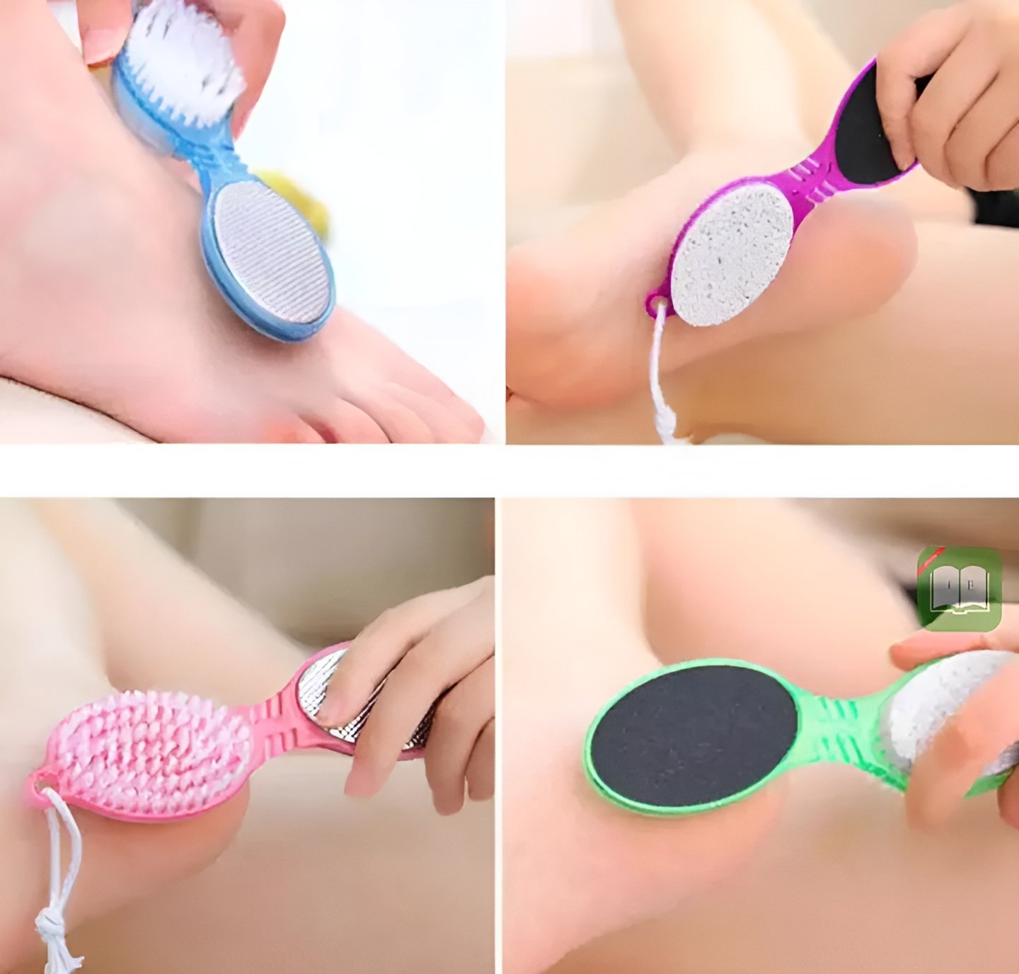 4 In 1 Foot Scrubber | Multi Use Pedicure Paddle Brush - 4 Step Pedicure Cleanse, Scrub, File And Buff (Random… - Image 3