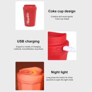 Coke Cup Humidifier Car Home USB Aroma Diffuser Summer Flame Air Coke Cup Cool Mist Bedroom Study Room Mini…
