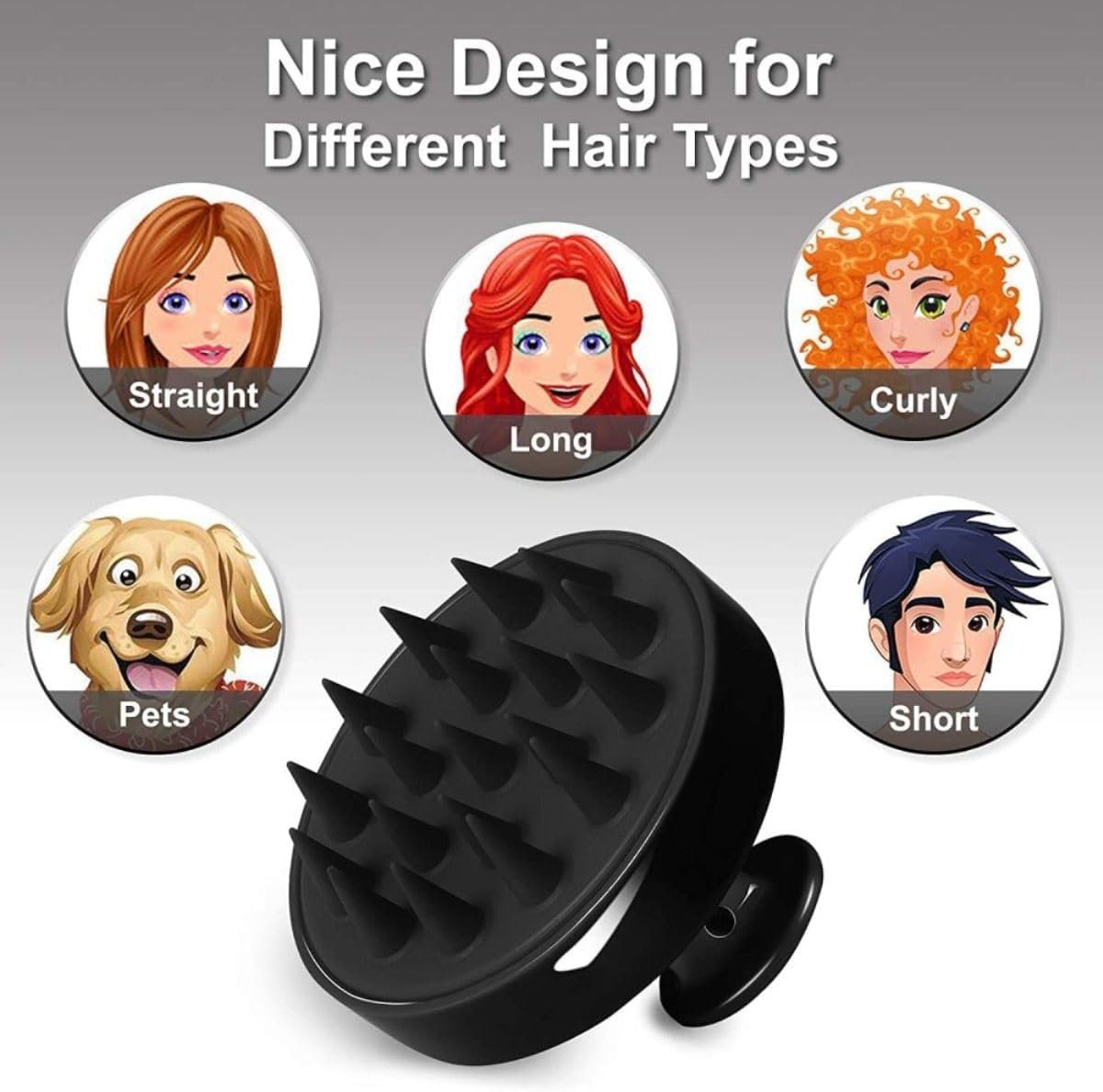 1 Piece Scalp Shampoo Massager Brush | Scalp Hair Scrubber With Soft Bristles For All Type Of Hairs ( Random Color…