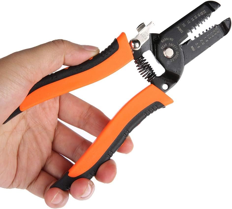 Stripping Pliers, Multifunctional Stainless Steel Wire Cable Stripping Pliers Cutting Tool Wire Cutter, Long… - Image 3