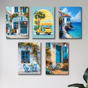 Vintage Mediterranean Wall Art - Set of 5