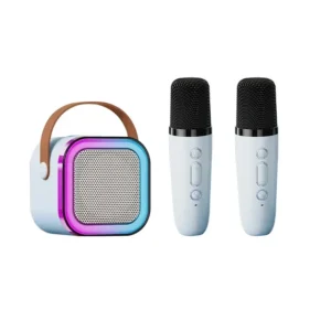 Mini Portable Karaoke Bluetooth Speaker with 2 Mike Audio Integrated Microphone Home Karaoke Wireless Bluetooth…