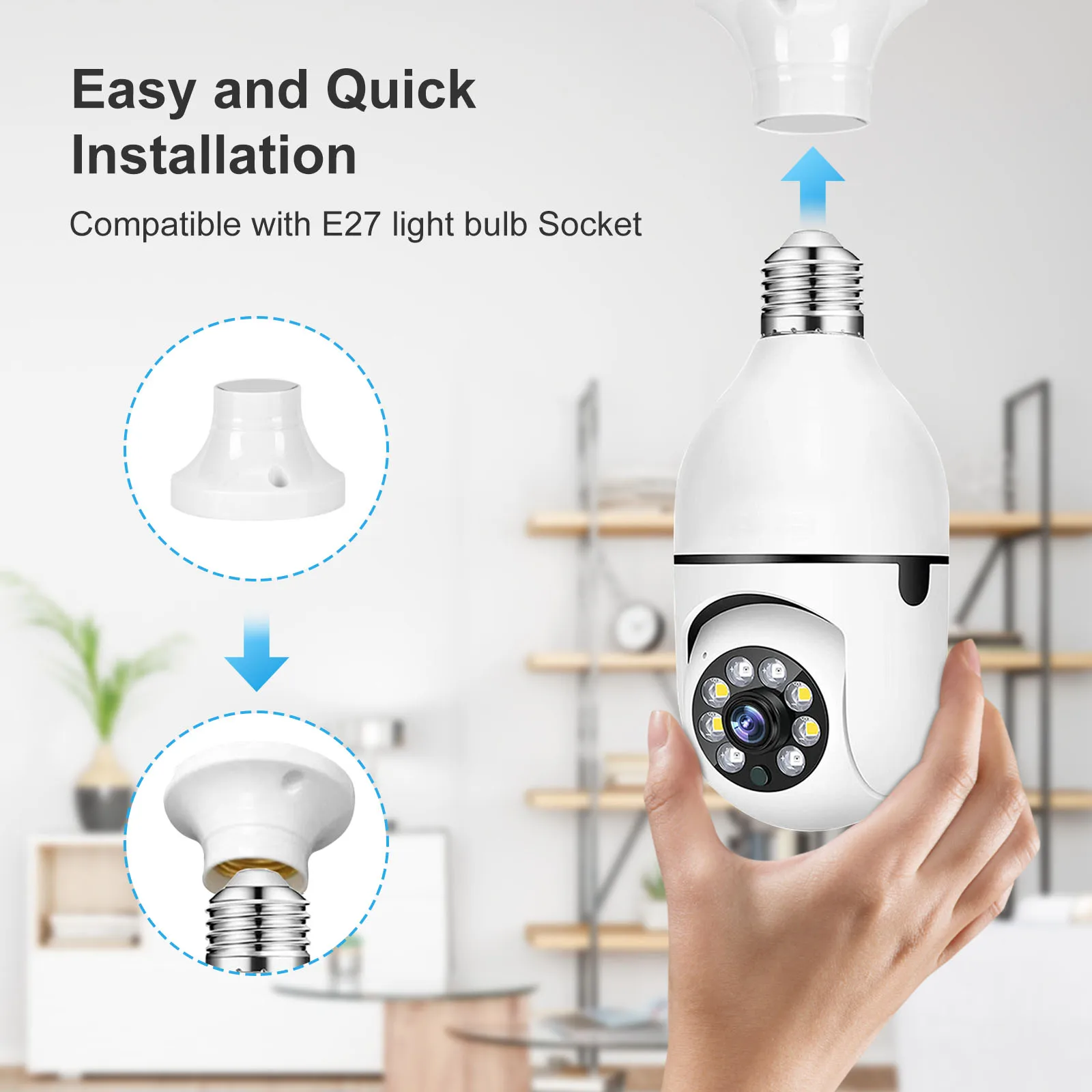 Speed - X Bulb Camera 1080p Wifi 360 Degree Panoramic Night Vision Two - Way Audio Motion Detection - Image 3
