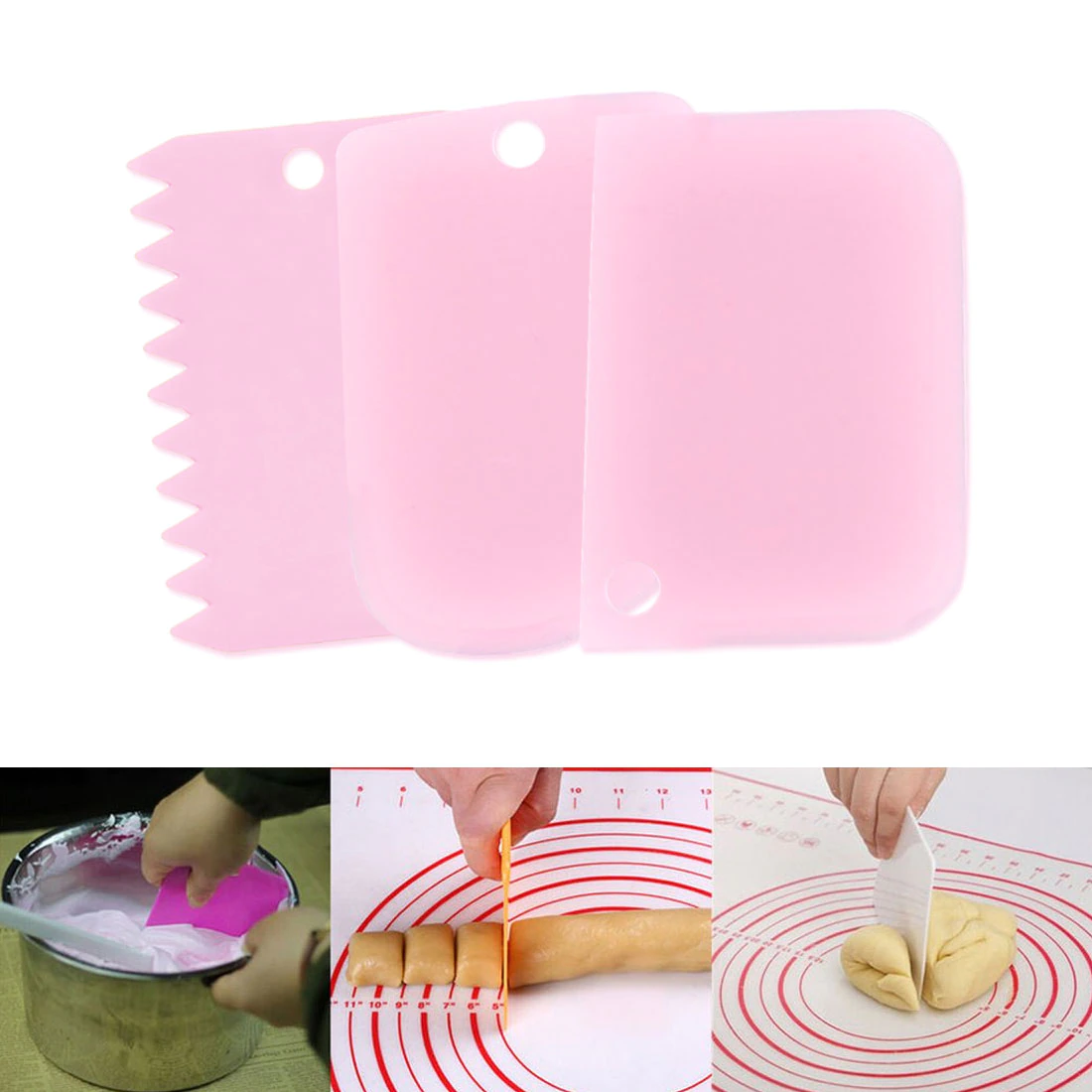 3PCS/Set DIY Cake Cream Scraper Set Cake Decorating Tools Multifunctional Irregular Teeth Edge Kitchen Baking… - Image 5