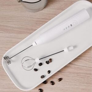 2 in 1 Electric Milk Frother Whisk Egg Beater USB Rechargeable Coffee Blender Household Milk Shaker Mixer Foamer…