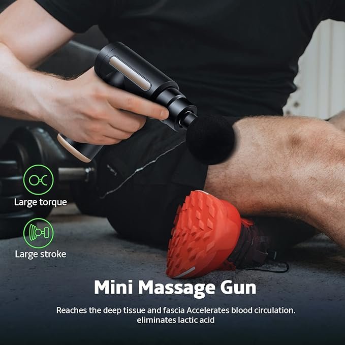 Massage Gun Deep Tissue, Handheld Muscle Massager with 4 Massage Heads, Super Quiet Massage Gun for Muscle Pain…