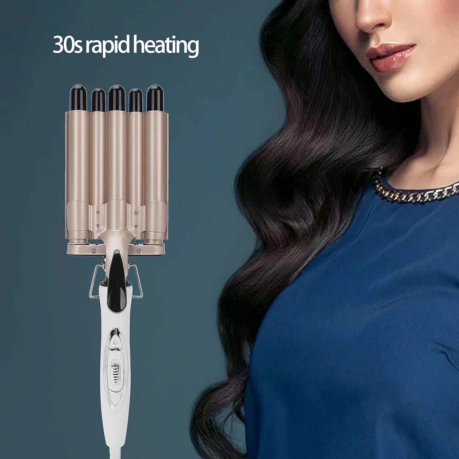 Hair Crimper, 5 Barrel Easy Curling Iron Wand 14 Levels Temperature Adjustable for Do Hairstyle for Girls for… - Image 2