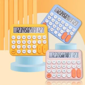 12 digits Keyboard Style Calculator | Mechanical Buttons for Desktop financial accounting cell operated (random…