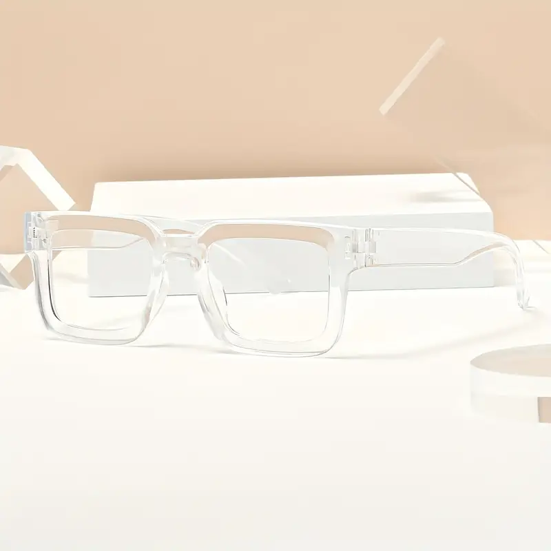 Trendy Transparent Frame Bold Fashion Glasses for Men & Women - Stylish Clear Lens Eyewear for Daily Wear - Image 2