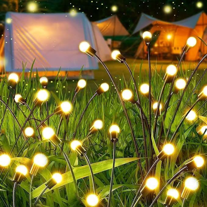 10 Lights - LED Solar Powered Firefly Light Outdoor Waterproof Solar Garden Light Decorative Swaying Wind Dancing… - Image 3